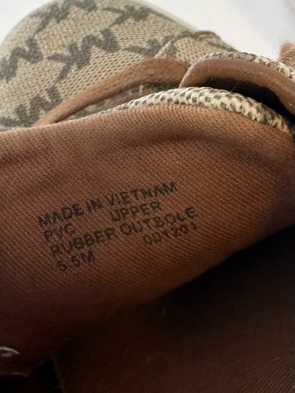 Michael Kors MK Monogram Lace-Up Sneakers Brown Beige Logo Shoes Size 5.5M - Picture 4 of 6